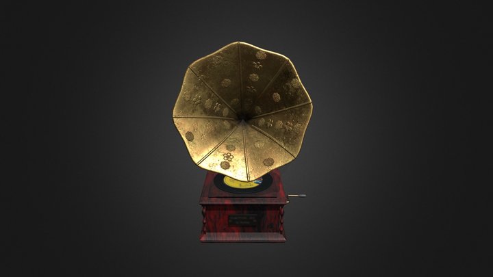 Vintage Gramophone 3D Model