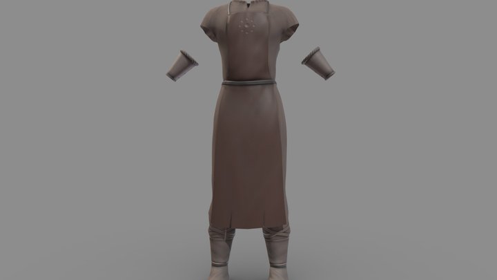 Men's Medieval Apron Outfit 3D Model