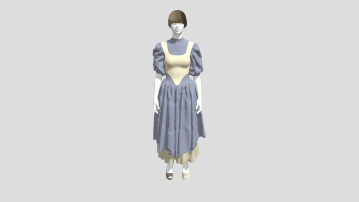 Girl in Dress 2222 3D Model