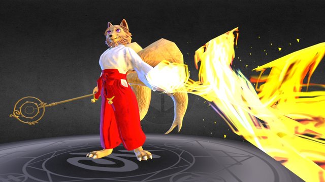 Miko Kitsune: Guardian of the Sun 3D Model