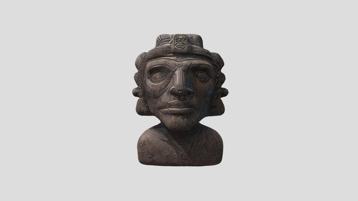 Aztec Statue Sculpture 3D Model