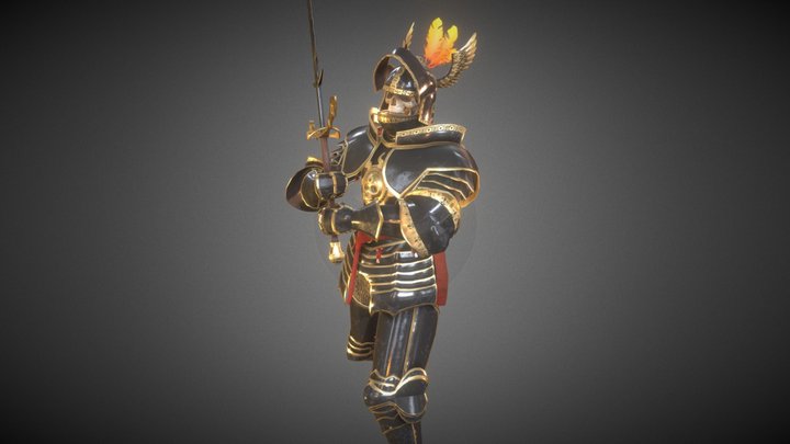 Black Knight Walking 3D Model
