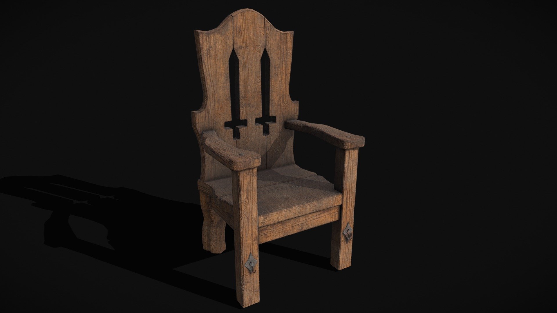 Medieval_Rustic_High_Back_Sword_Chair - Buy Royalty Free 3D model by ...