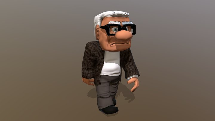 Lowpoly Old Man 3D Model