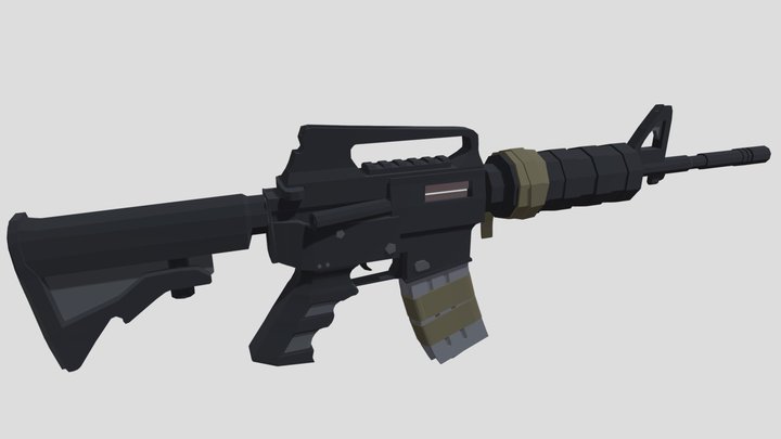 Low-poly M4 assault rifle 3D Model