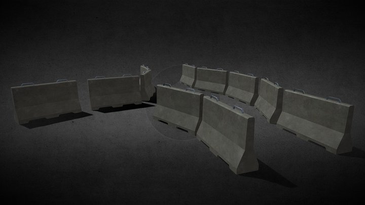concrete barrier for events 3D Model
