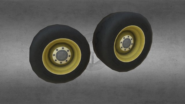 Low-Poly Tractor Wheel 3D Model