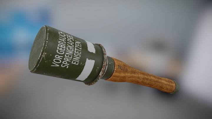 Stielhandgranate M24 3D Model
