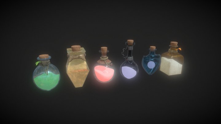 Role Playing Game Potions 3D Model