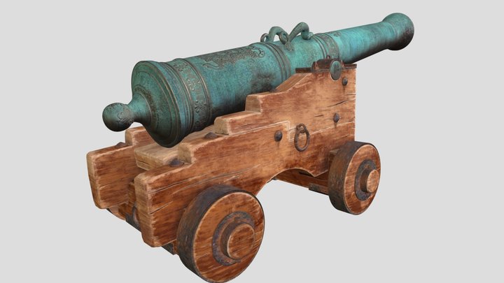 Spanish Bronze Cannon 3D Model
