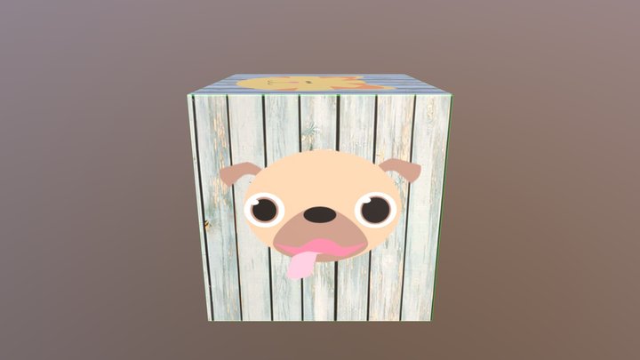 Blue Toy Crate 3D Model