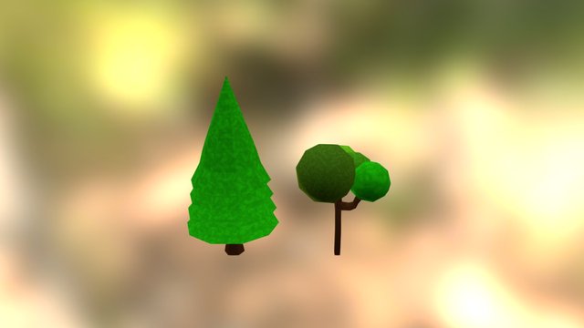 Low Poly Trees 3D Model