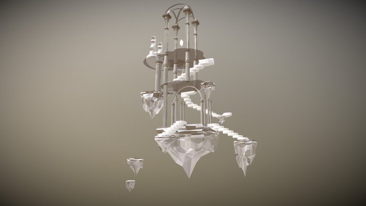 The crystal temple in space 3D Model