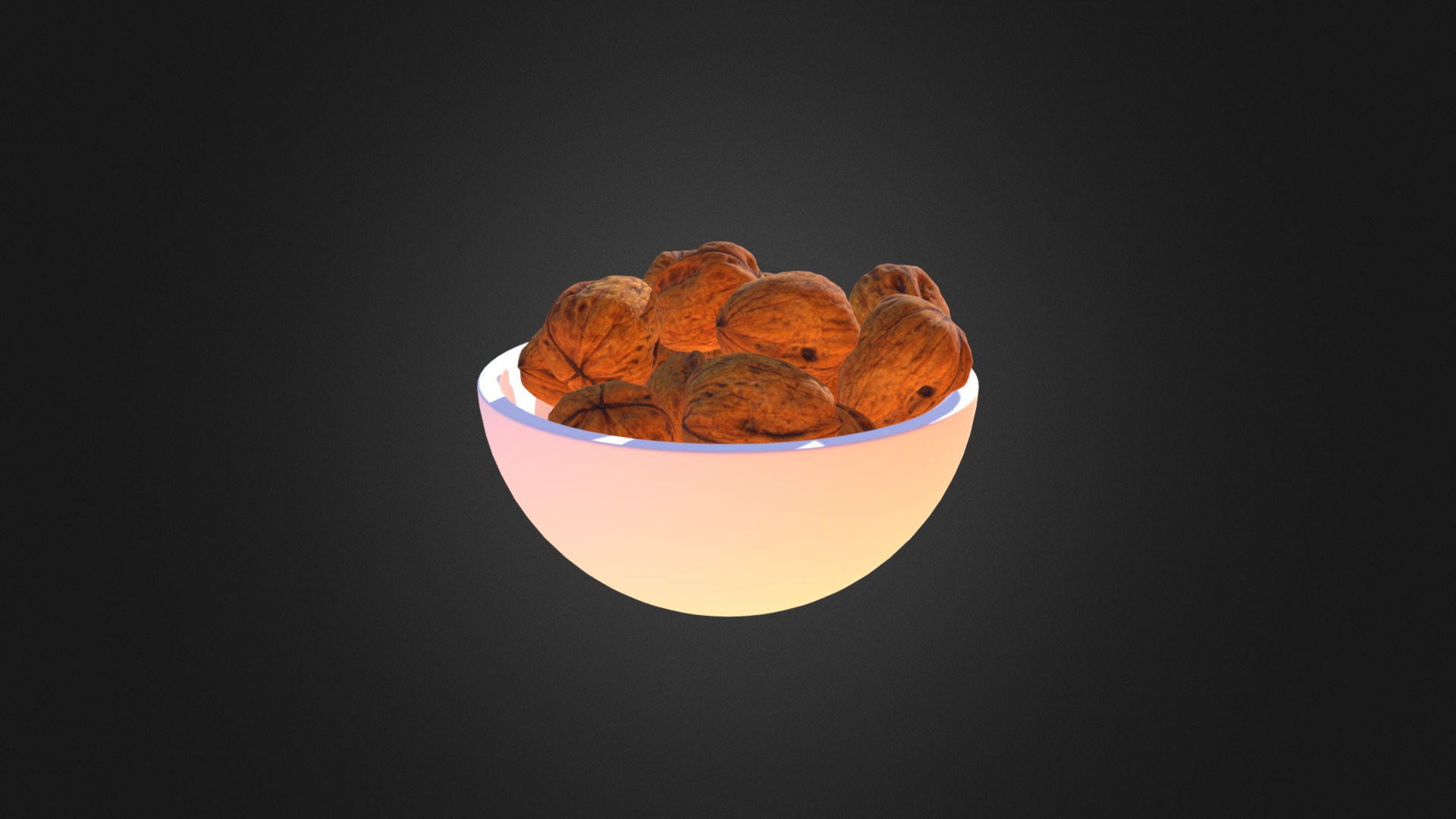 3D model Bowl of Walnuts - This is a 3D model of the Bowl of Walnuts. The 3D model is about logo.