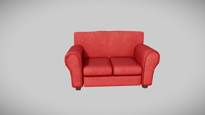 Red Sofa 3D Model