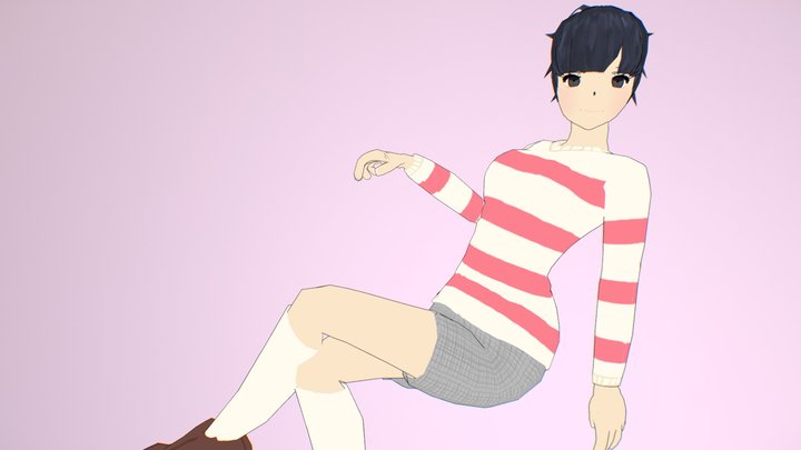 Anime Girl Aiko 3D Model