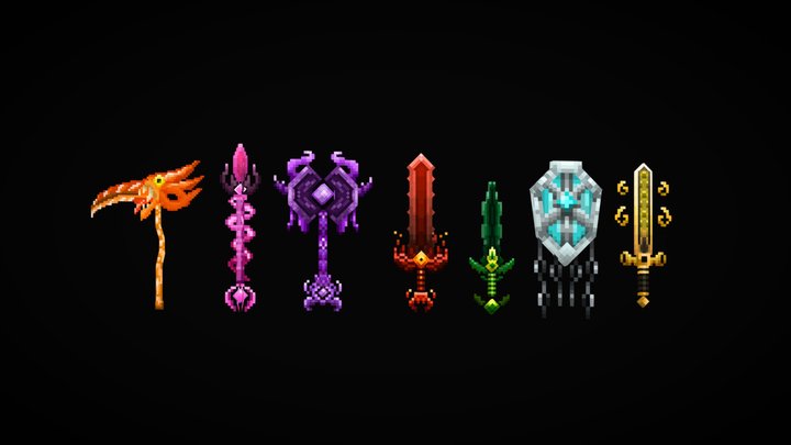 7 of the Seven Sin Weapons 3D Model