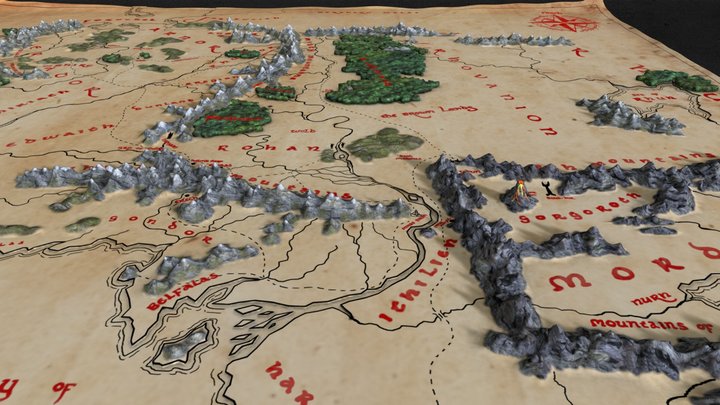 Middle earth map 3D Model