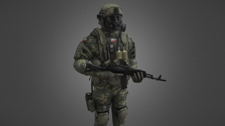 Polish soldier 3D Model