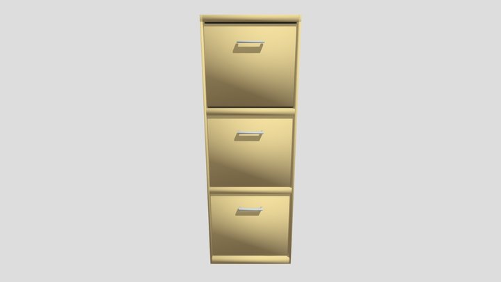 Low Poly File Cabinet 3D Model