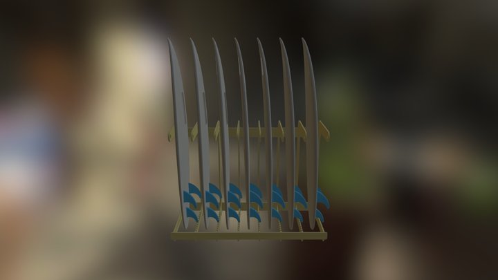Alexey Surfboard Rack - 7 boards 3D Model
