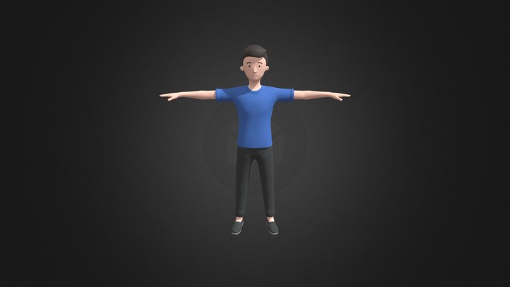 Male Catoon Character 3D Model