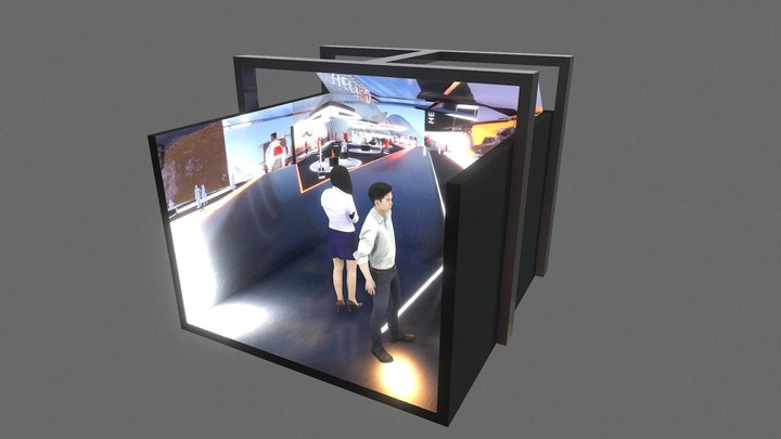 CAVE projection directe 5eme face 3D Model