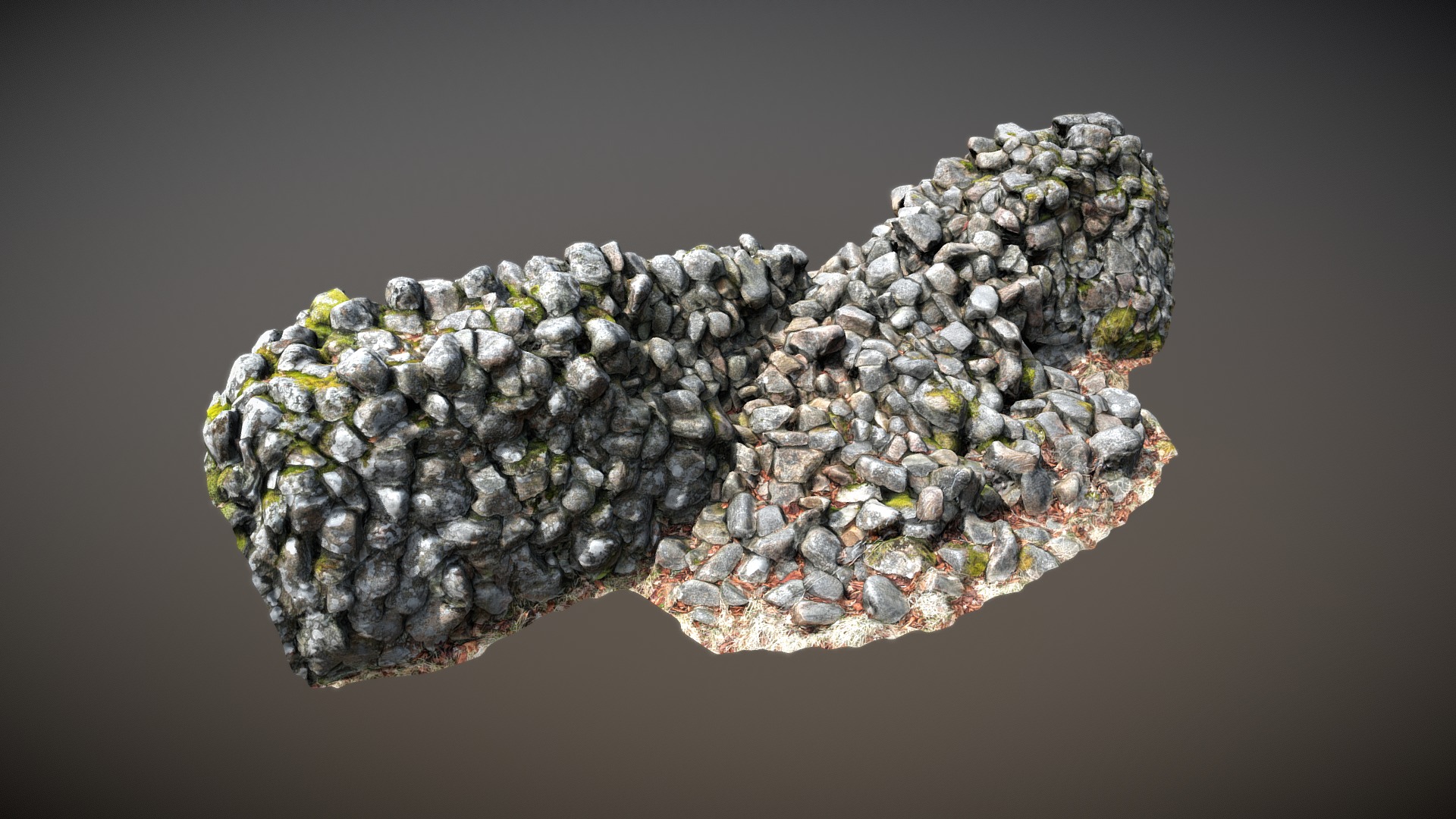 3D model Nature Stone Wall E - This is a 3D model of the Nature Stone Wall E. The 3D model is about a pile of small rocks.