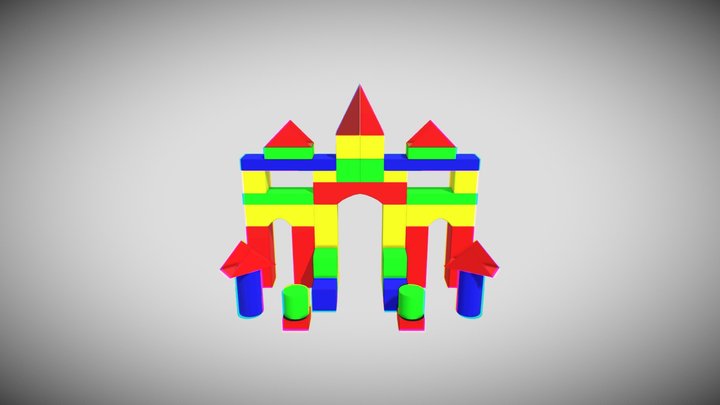 Castle From Toy Bricks 3D Model