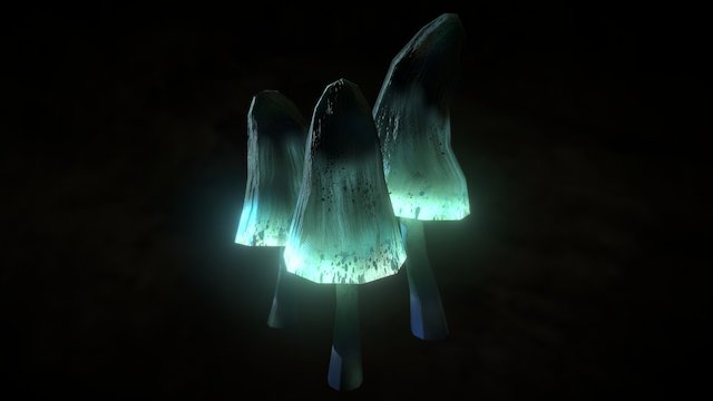 Low Poly Glowing Shrooms 3D Model