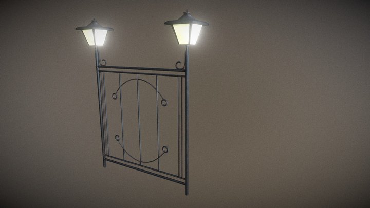 Gate with lamps – Modelo 3D gratuito STL