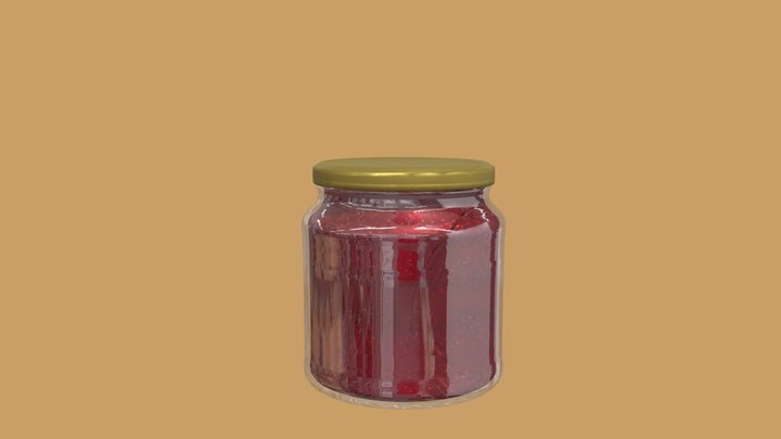 Tarro Mermelada Fresa 3D Model