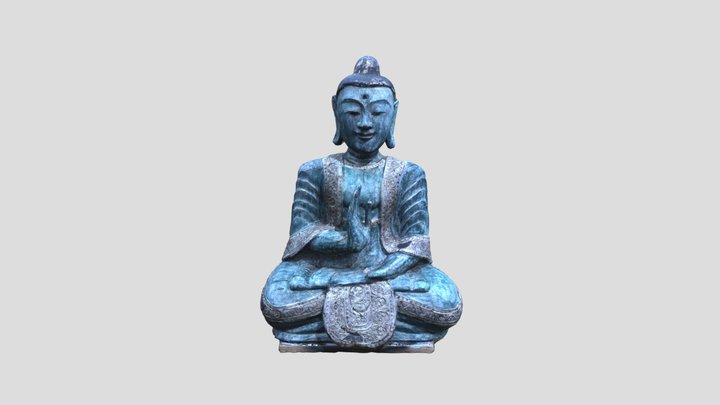 Wooden Buddha Sculpture 3D Model