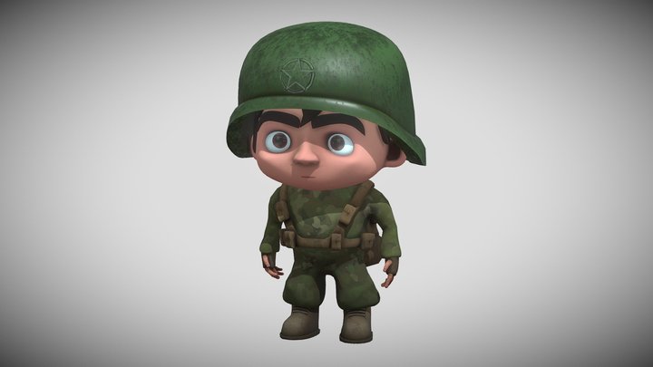 Stylized Soldier Rigged 3D Model