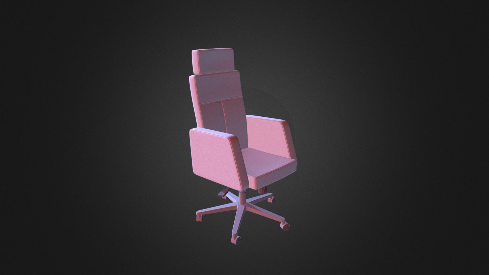 3D model Office Chair - This is a 3D model of the Office Chair. The 3D model is about a pink chair with a black background.