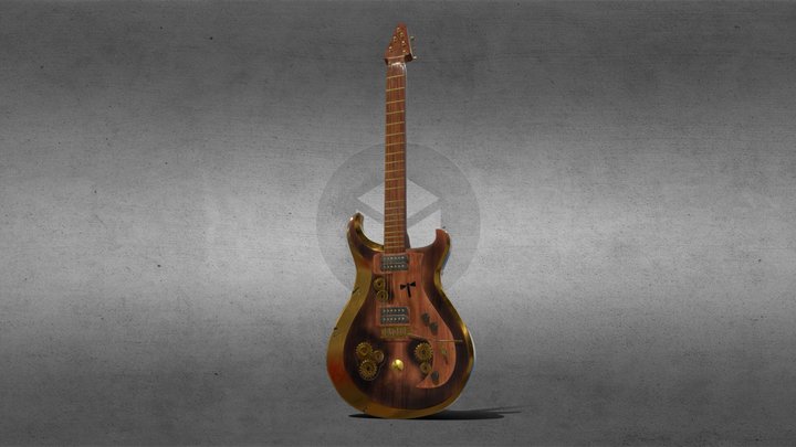 Steampunk guitar 3D Model