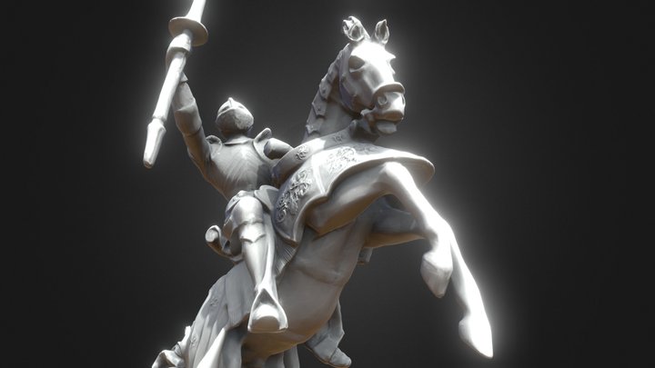 Knight Horse Statue 3D Model