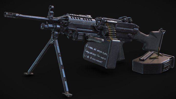 M249 "SAW" Custom Set + Ammo Pack 3D Model