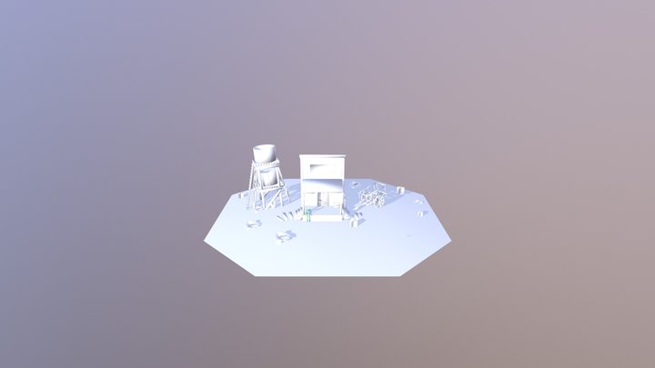 Wild west scene no textures (First Environment) 3D Model