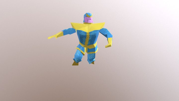 THANOS Low Poly Action Pose 3D Model