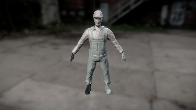 Final Contr Worker 3D Model
