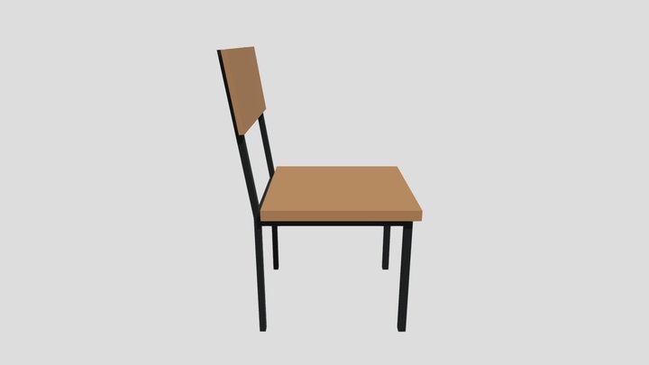 Simple Wooden Chair 3D Model