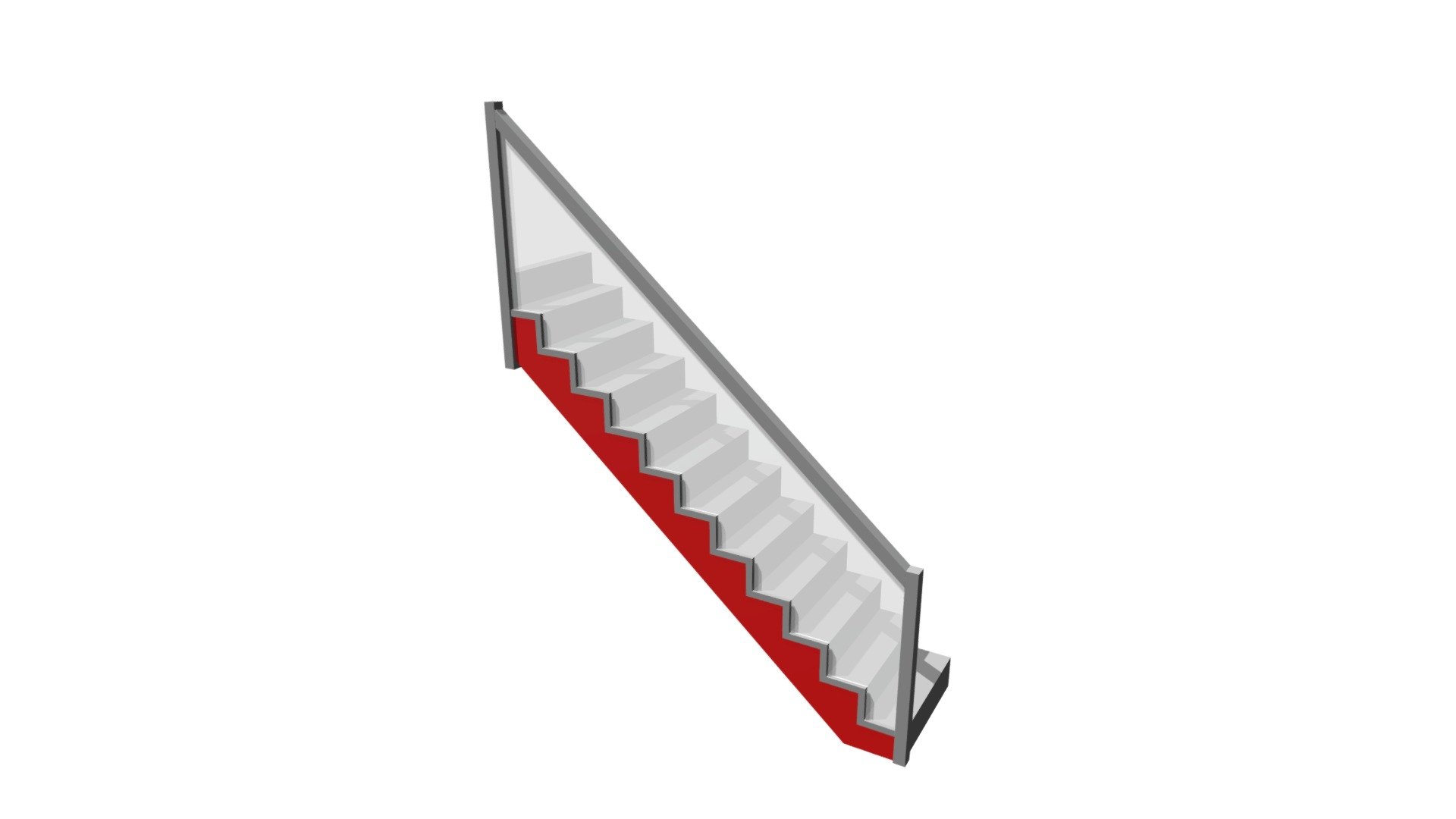 Red Strings Modern cut string staircase