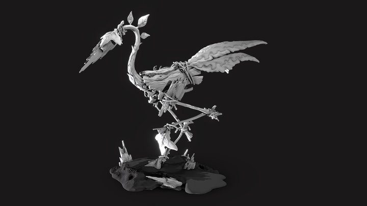 Artistic Heron - Čaplja 3D Model