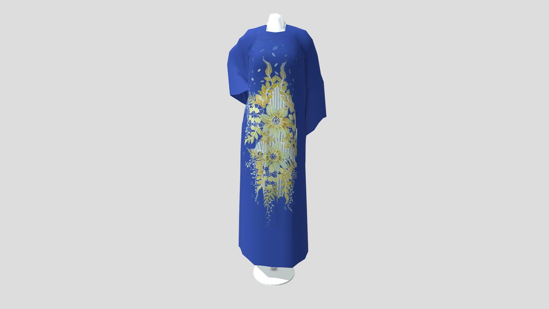 Jubah Kaftan Bertali Biru