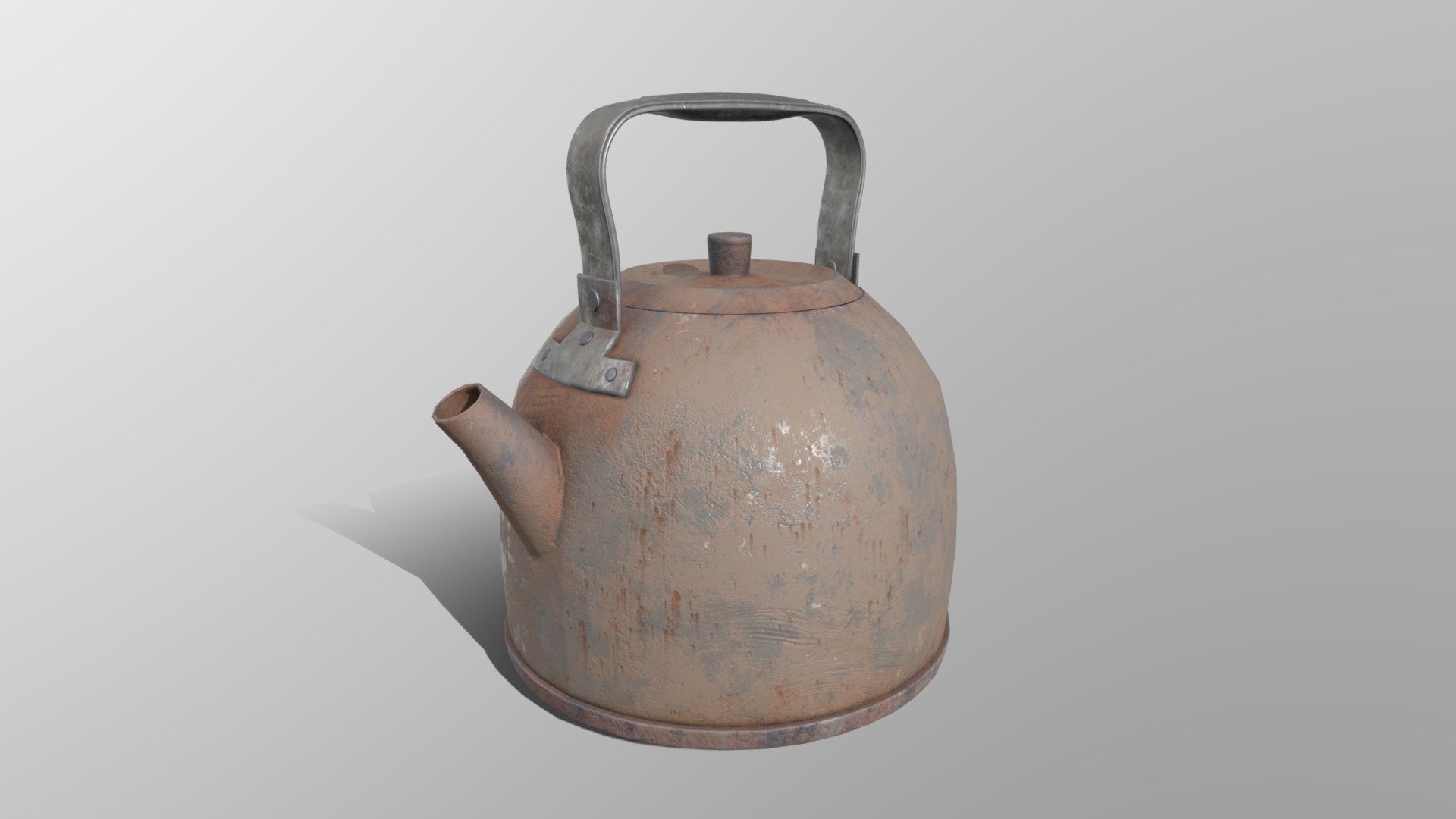 Stylized Old Rusty Kettle 3D model by ArtTeeves [fbb3a2f] Sketchfab