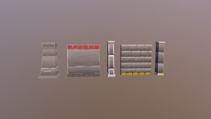 Aztec Walls (Hand Paint) 3D Model