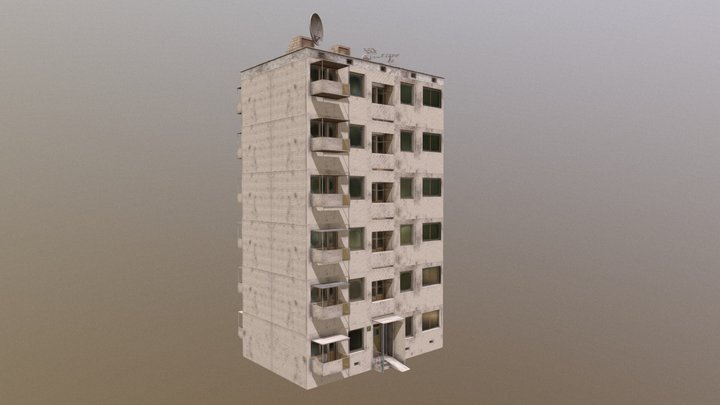 Apartment building old Russian style 3D Model