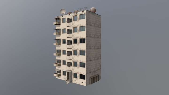 Apartment building old Russian style 3D Model