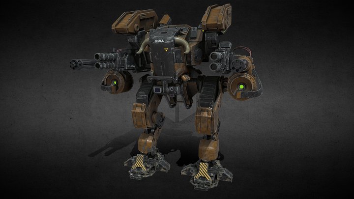 Mech in military style 3D Model